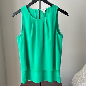 J. Crew Vibrant Green Sleeveless Blouse